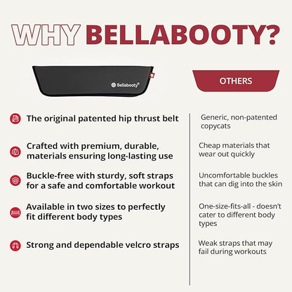 OG Belt - Bellabooty Exercise Hip Thrust Belt – For Dumbbells, Kettlebells, and Plates – Slip-Resistant Padding for Hip Protection – Perfect for Gym, Home, and On-the-Go Workouts
