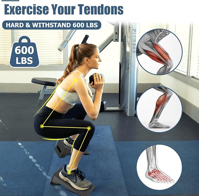 Squat Wedge, Metal Slant Board for Squats, Heel 20 Degree (1 Pair)