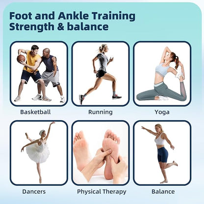 Balance Trainer Kit, Ankle Strengthener Exerciser for Sprained, Single Leg Balance Board and 40 Inch Beam for Plantar Fasciitis Relief, Blackboard Foot Trainer (with Cork Massage Ball)