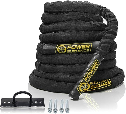 POWER GUIDANCE Battle Rope 1.5/2 Inch 30, 40, 40, 50Ft 50Ft Length