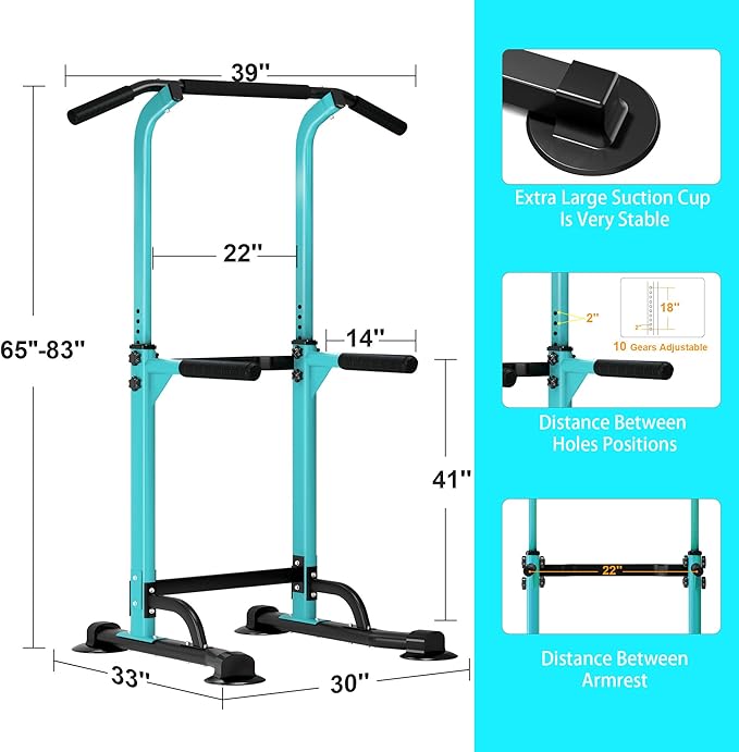 DlandHome Power Tower Dip Station Pull Up Bar