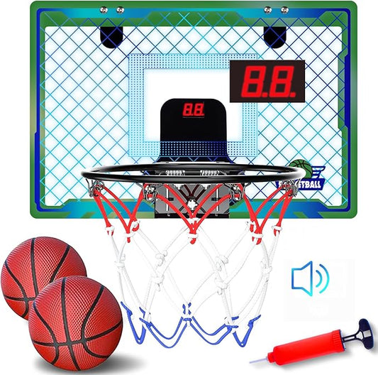 NI-ROU Indoor Mini Basketball Hoop for Kids 2 Balls,Over