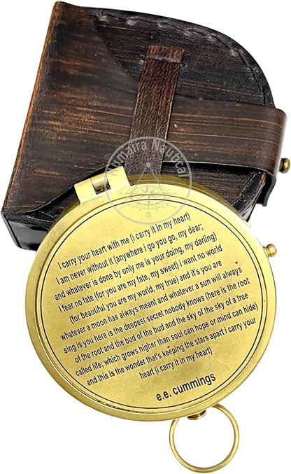 Antique Nautical Vintage Directional Magnetic Compass with Famous