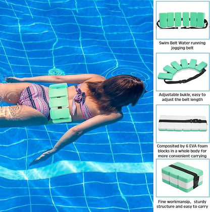 5 Pcs Aquatic Exercise Set Including 2 Ankle Swimming Weights 2 Lightweight Aquatic Exercise Dumbbells and Swim Belt Pool Exercise Equipment for Aquatic Aerobics Exercise