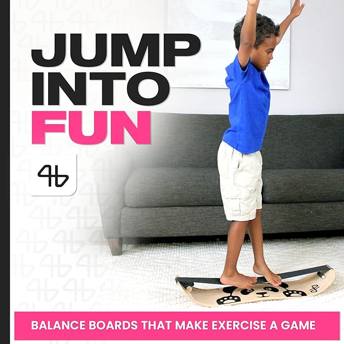 Balance Board for Kids - Slackline Wooden Wobble Board - Slackboard Balance Trainer for Coordination - Training for Skateboard, Snowboard, Football, Soccer, Baseball, Basketball - Dolphin