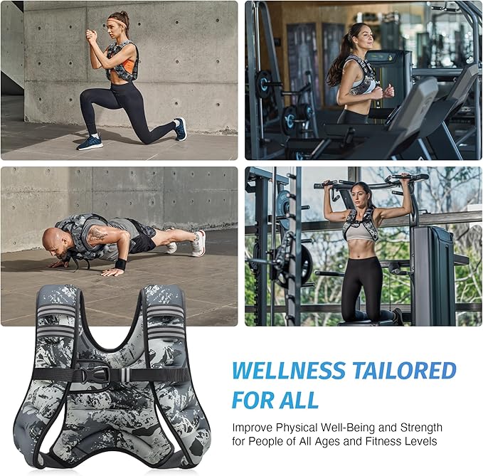 ZELUS Weighted Vest, 12lb Weight Vest with Reflective Stripe for Workout, Strength Training, Running, Fitness, Muscle Building, Weight Loss, Weightlifting