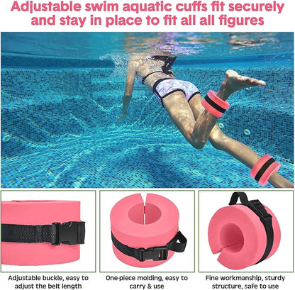 5 Pcs Aquatic Exercise Set Including 2 Ankle Swimming Weights 2 Lightweight Aquatic Exercise Dumbbells and Swim Belt Pool Exercise Equipment for Aquatic Aerobics Exercise