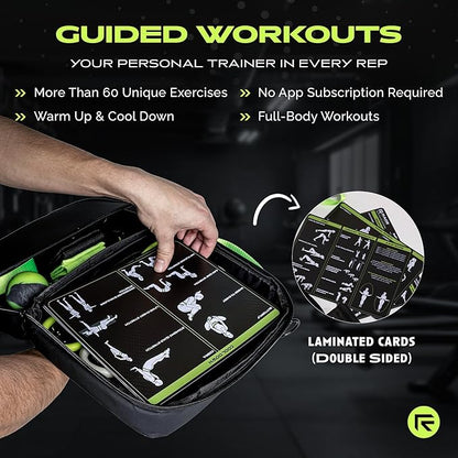 Ex Kit Home Gym Equipment with Carry Bag - 10Pcs Resistance Bands Kit with Handles, Door Anchor, Jump Rope, Booty Bands & More – Full Body Workout Bands Set for Strength, Cardio & Flexibility