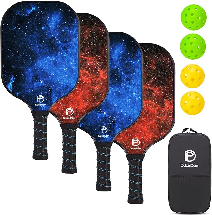 DULCE DOM Pickleball Paddles 2/4 with 4 Pickleball