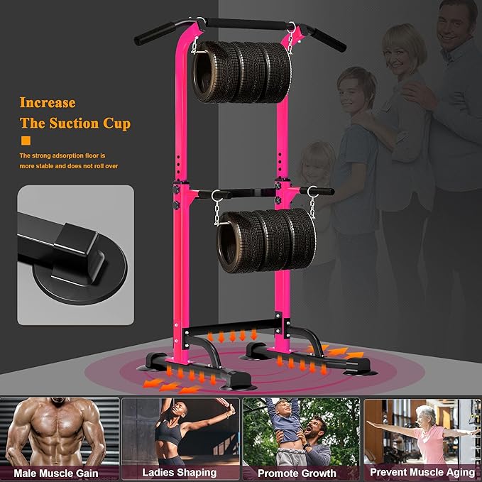 DlandHome Power Tower Dip Station Pull Up Bar