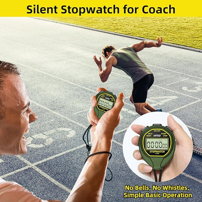 Waterproof Stopwatch, Large Display Simple Silent Stop Watch