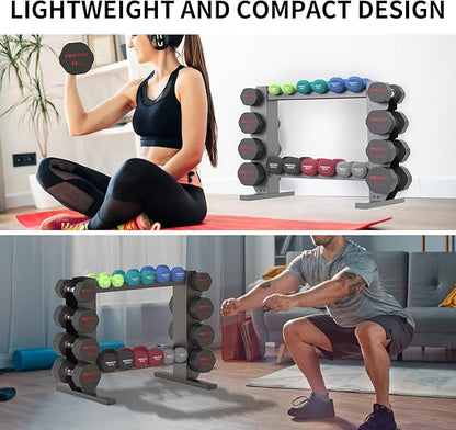 PROIRON Compact Dumbbell Rack Stand Only, Stable Dumbbell Storage Rack with Extra Long Steel Pipe Base ,Weight Rack for Dumbbells Strength Training Dumbbell Racks，Weight Rack for Home Gym Storage,Max.Weight 450 lbs.