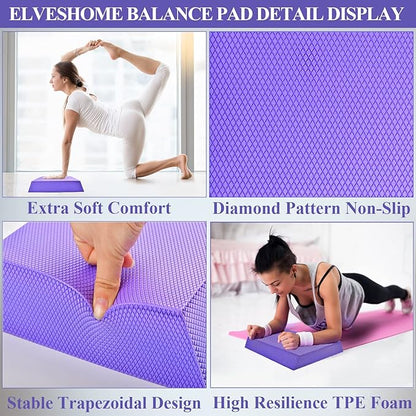 Small Balance Board, Exercise Balance Pad, Yoga Mat Thick, Non-Slip Foam Pad, Yoga Mats for Balance Exercise Stability Workout, Knee Pads Trainer for Physical Therapy Strength Training Ankle Exercises
