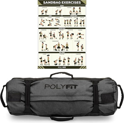 Polyfit Classic Sandbag - Heavy Duty Workout Sandbag 8 Gripping