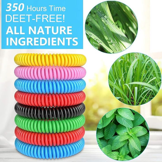 Mosquito Bracelets, 60 Pack Individually Wrapped Wristbands, DEET