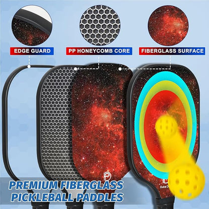 DULCE DOM Pickleball Paddles 2/4 with 4 Pickleball