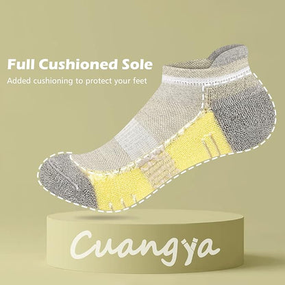 Ankle Socks Women Athletic No Show Socks Running Comfort Cushioned 5-Pairs