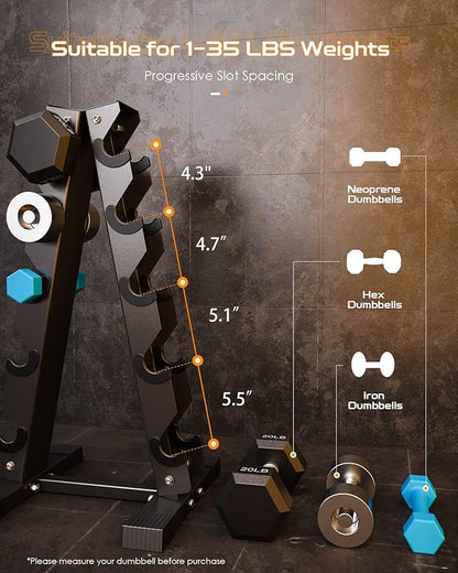 Dumbbell Rack Stand Only, Weight Rack for Dumbbells Compact A-Frame Home Gym Space Saver (480/800 LBS Weight Capacity, 2025 New Version)