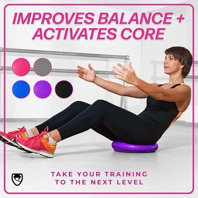 URBNFit Wobble Cushion - Balance Disc for Core Stability, Strengthening, Physical Therapy Exercise, Office Chair or Kids Classroom - Sensory Wiggle Seat Pad w/Air Pump