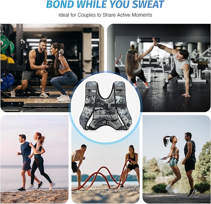 ZELUS Weighted Vest, 12lb Weight Vest with Reflective Stripe for Workout, Strength Training, Running, Fitness, Muscle Building, Weight Loss, Weightlifting