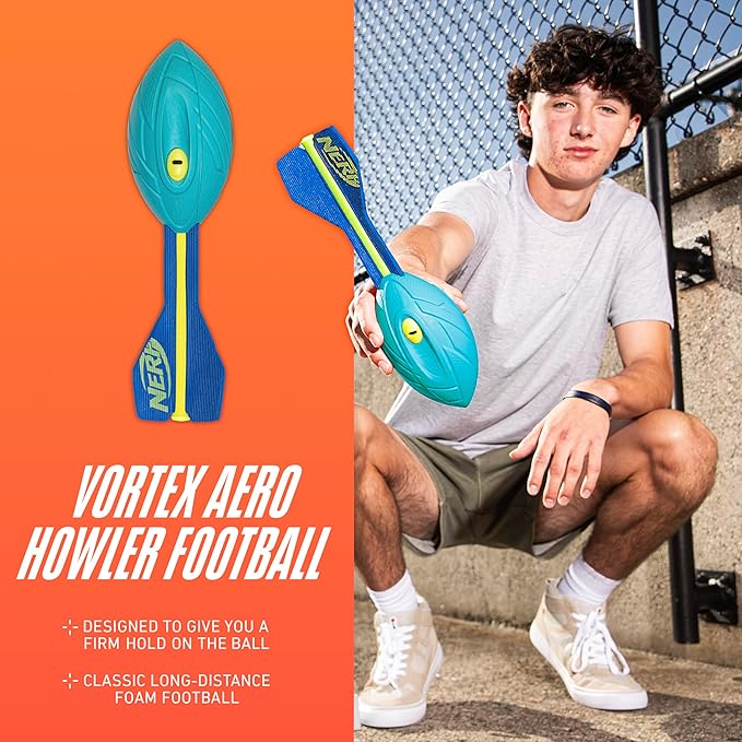 NERF Neon Vortex Aero Howler Foam Football -