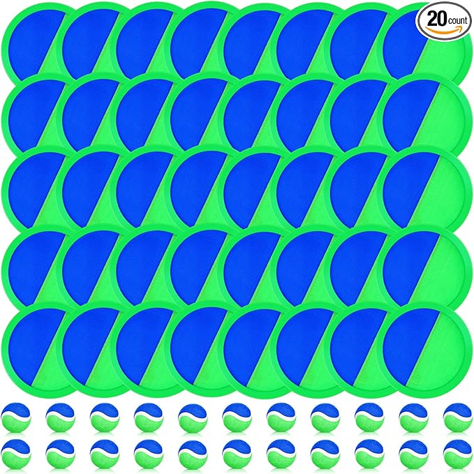 Vinsot Kids Toys Toss and Catch Game Set 40 Paddles 20 Balls