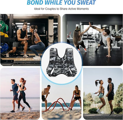 ZELUS Weighted Vest, 12lb Weight Vest with Reflective Stripe for Workout, Strength Training, Running, Fitness, Muscle Building, Weight Loss, Weightlifting