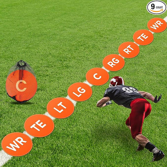9 Pcs Football Lineman Spot Markers with Mesh 9 Inch