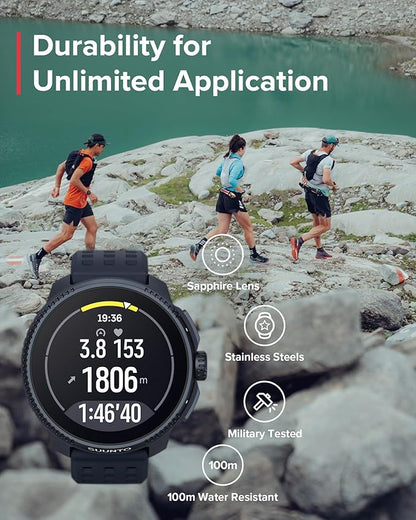 SUUNTO Race GPS Sports Watch, 1.43" AMOLED Touchscreen w/ Crown Button, 26 Days Battery Life, Training & Sleep Health Tracking, Dual-GNSS, 16GB Global Offline Maps, Lightweight for Running, Midnight