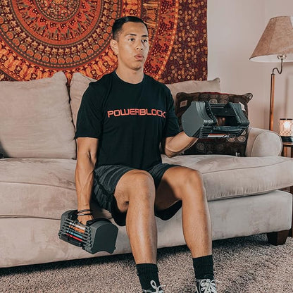PowerBlock Sport 24 Adjustable Dumbbells, 3-24 lb. Durable Steel Build, Innovative At Home Workout Equipment, All-in-One Strength Training
