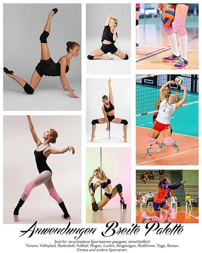 Knee Pads Volleyball Girls Kids Youth Women Men 7.8" Thick Padded Dance Knee Pad Soft Stretchy Knee Brace Breathable Knee Protector for Basketball Football Wrestling Pole Dance Yoga Knee Sleeve 1 Pair