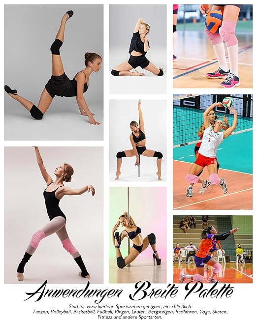 Knee Pads Volleyball Girls Kids Youth Women Men 7.8" Thick Padded Dance Knee Pad Soft Stretchy Knee Brace Breathable Knee Protector for Basketball Football Wrestling Pole Dance Yoga Knee Sleeve 1 Pair