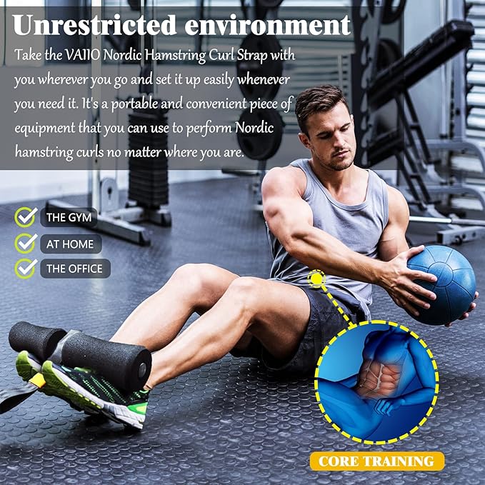 VAIIO Get Stronger Anywhere with Adjustable Nordic Hamstring 5s Setup, 450lb Capacity