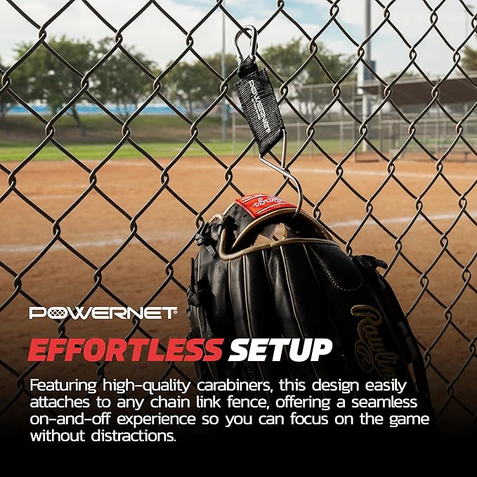 PowerNet Dugout Organizers, Softball & Baseball Bat Fence Rack, Multi-Clip Gear Hanger, Two Fence Hooks or Dugout Bundle, Baseball Coaching Accessories, Baseball Equipment Dugout Organizer with Hooks