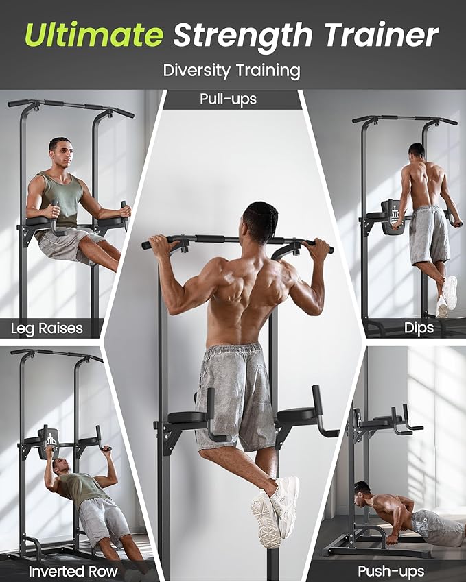 Sportsroyals Pull up Bar Multi-Function Power Tower Dip 400LBS