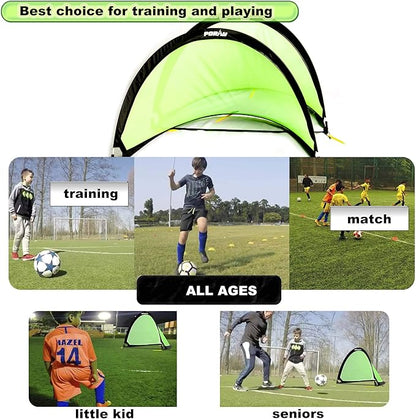 Poray Soccer Goal for Kid Easy-up Set of 4FT Soccer 210D Oxford 8 Field