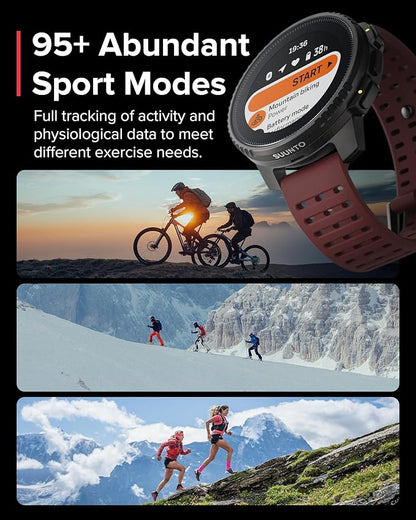 SUUNTO Vertical GPS Sports Watch, Premium Adventure Watch w/1.4 inch Touchscreen & 95+ Training Workout Analysis, Heart Rate & Sleep Tracking, 60-Day Battery Life, Dual-GNSS, Free Offline Maps, Ruby