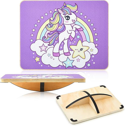 Wooden Balance Board 360° Rotation with Crossed Base Wobble Board for Physical Therapy,standing Desk,core Strength - Children Easter Gift