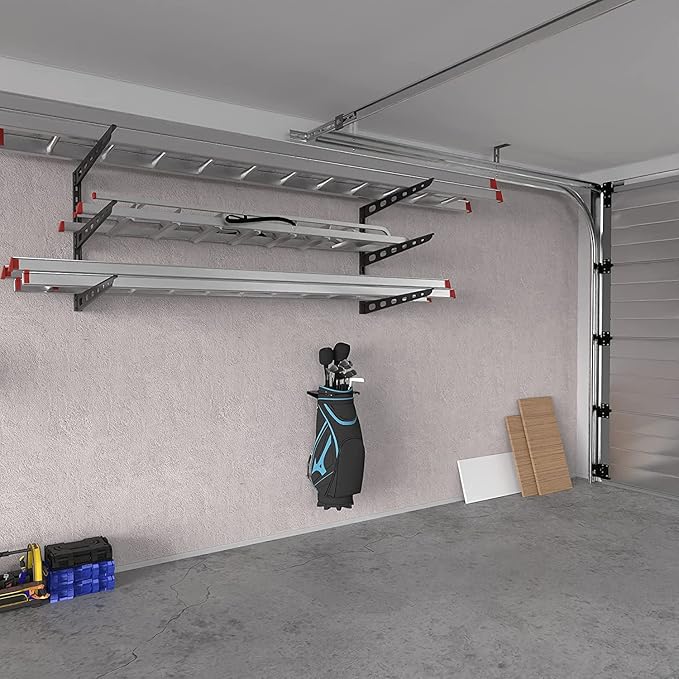 Koova Golf Bag Storage Rack | Sturdy Metal Wall Mount Garage Organizer for Golf Clubs | Fits Any Size Cart or Stand Bag | Easy Install & Use (Hardware Incl.) | Gets Your Clubs Off The Floor | USA Made