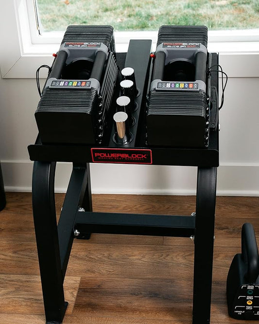 PowerBlock Elite EXP Adjustable Dumbbells, Sold in Pairs, Stage 1, 5-50 lb. Dumbbells, Durable Steel Build, Innovative Workout Equipment, All-in-One Dumbbells, Expandable with Expansion Kits