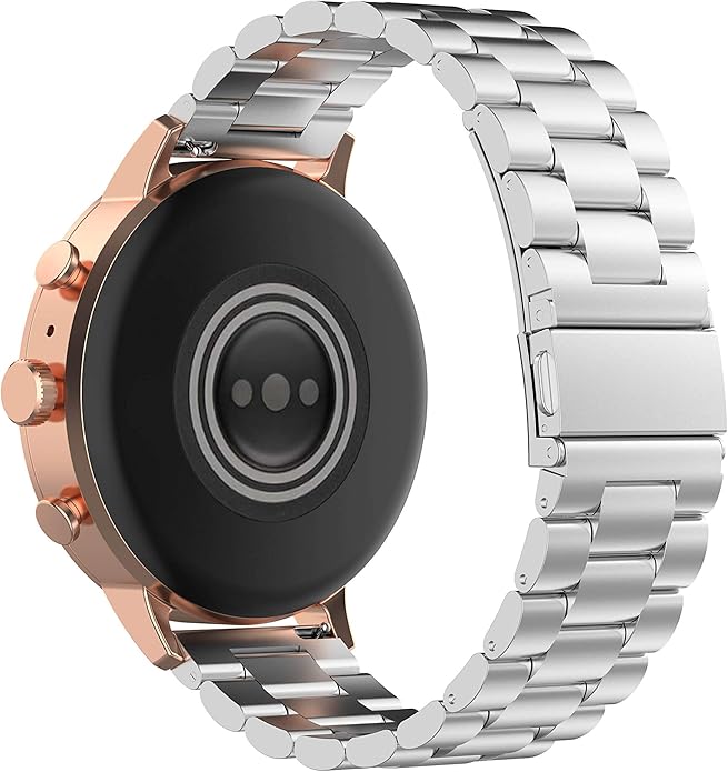 FitTurn Bands Compatible with Letscom, Letsfit, Lintelek, Yamay SmartWatch -Replacement Classic Stainless Steel Metal WatchBand for ID205L, ID205U,ID215G, ID205, ID216, ID205S, SW021