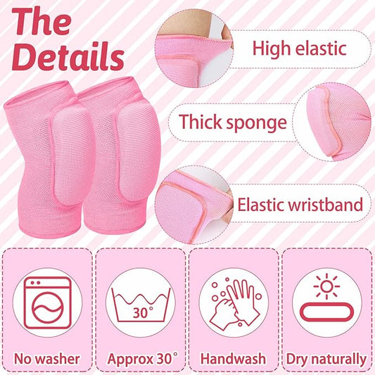 Hungdao 3 Pairs Volleyball Knee Pads for Kids Soft Breathable Brace Non Slip Padded Sponge Knee Support for Girls Boys Dance, Football, Skating, Running, Youth Sports