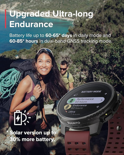 SUUNTO Vertical GPS Sports Watch, Premium Adventure Watch w/1.4 inch Touchscreen & 95+ Training Workout Analysis, Heart Rate & Sleep Tracking, 60-Day Battery Life, Dual-GNSS, Free Offline Maps, Ruby