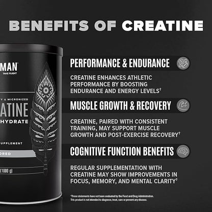 BIRDMAN Micronized Creatine Monohydrate Powder 200 Servings (5 grams 2.2lb.