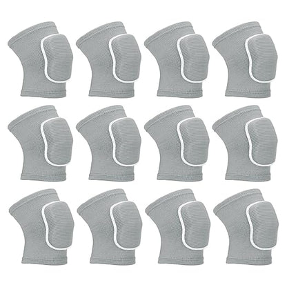 PATIKIL XS Size Protective Knee Pads, 6 Pairs Sponge Volleyball Knee Pads Breathable Dance Knee Pads Brace for Women Men Football Basketball Workout, Grey