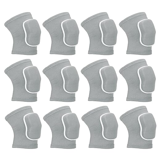 PATIKIL XS Size Protective Knee Pads, 6 Pairs Sponge Volleyball Knee Pads Breathable Dance Knee Pads Brace for Women Men Football Basketball Workout, Grey