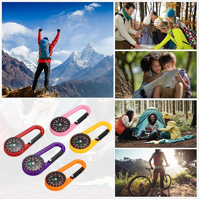 PATIKIL Compass, Buckle Compass Keychain Waterproof Survival Pocket