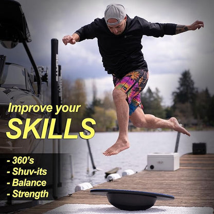 Wakesurf Balance Board by Lakesurf - Includes Motion Tracking App & Phone Mount for Wakesurfing Simulation, Games, Fitness Training, and Tutorials