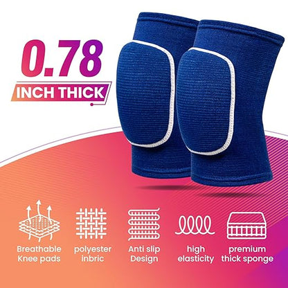 Volleyball Knee Pads,Knee Pads for Women,Men,Kids,Girls,Knee Brace for Basketball Volleyball Football Dance Yoga Tennis Running Cycling Workout Climbing (Blue, Small)