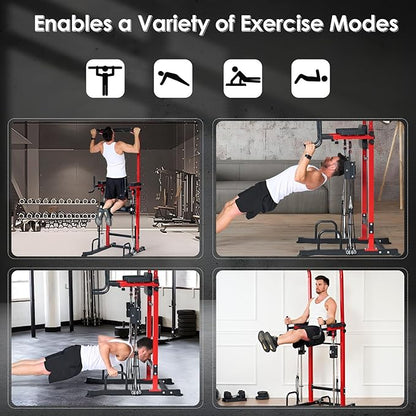 SogesPower Power Tower Dip Station Pull Up Bar